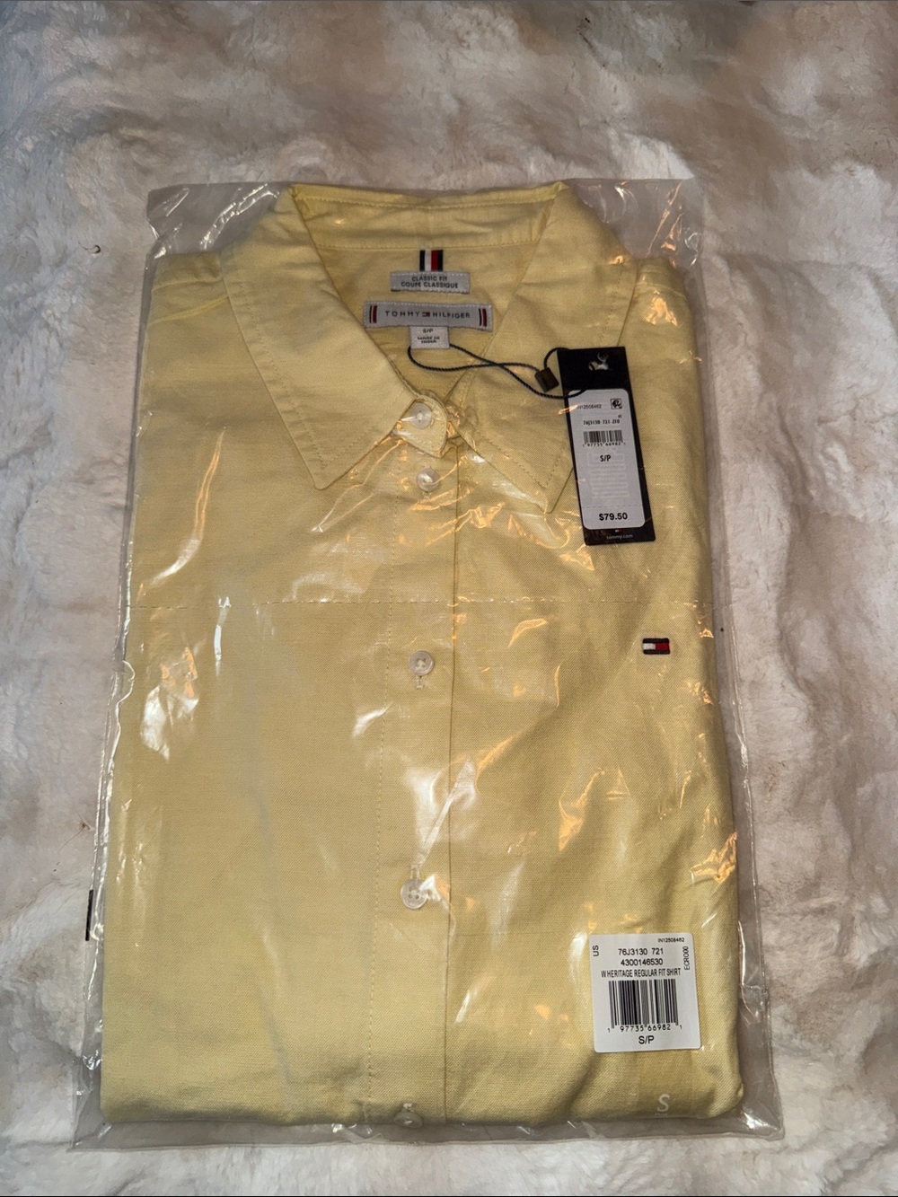 Tommy Hilfiger Light Yellow Reg Stretch Oxford Shirt